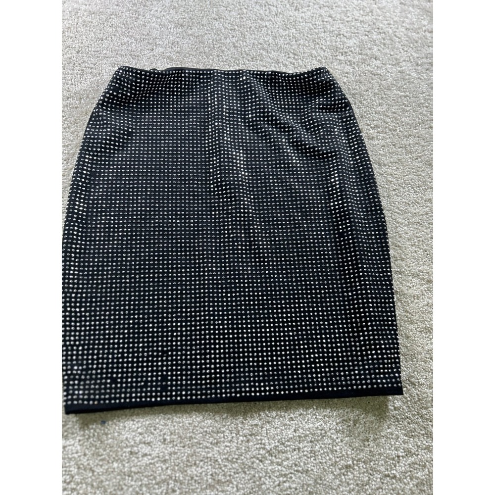 Windsor Women's Black XS Studded Pencil‎ Skirt 95% Polyester Corporate Work
